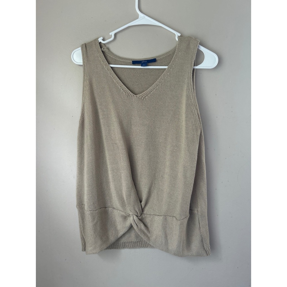 Y2k Apt. 9 Womens Sleeveless Knit Top with Knot Detail -‎ Neutral Everyday Tank